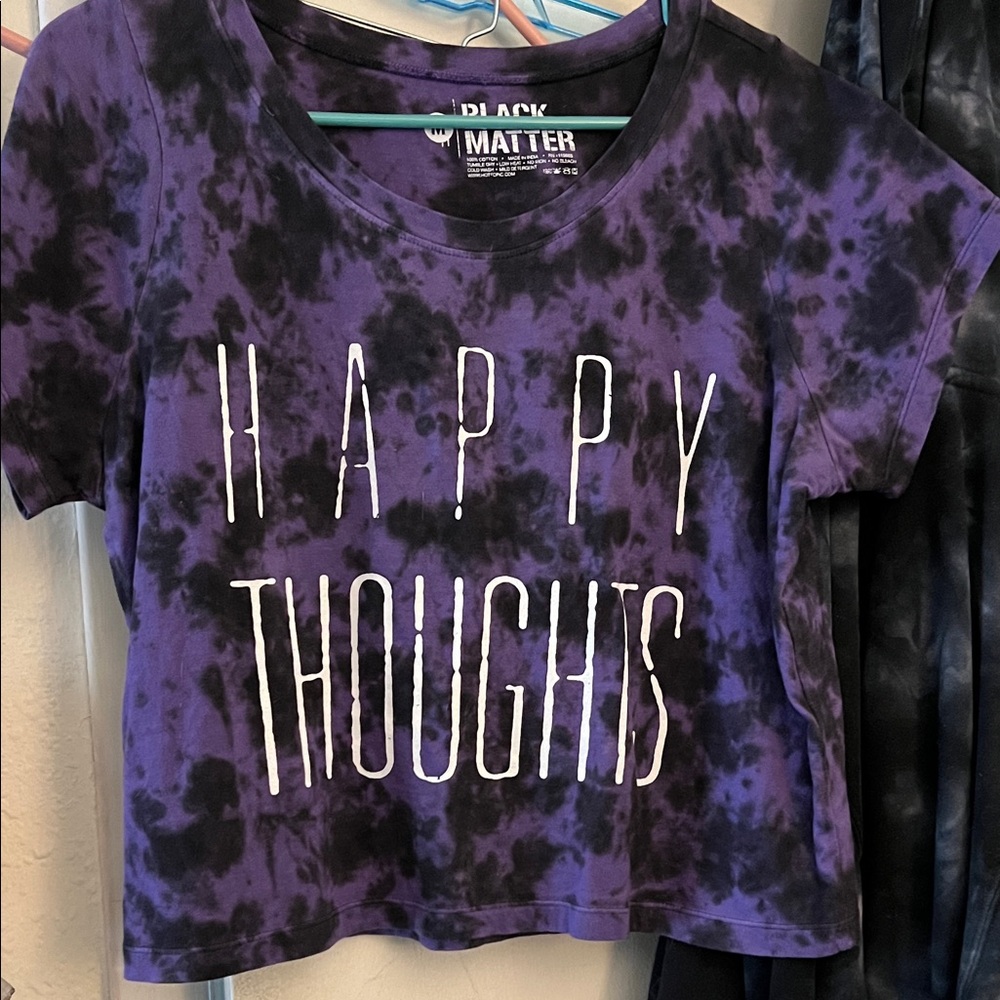Black Matter Purple and Black Crop Top